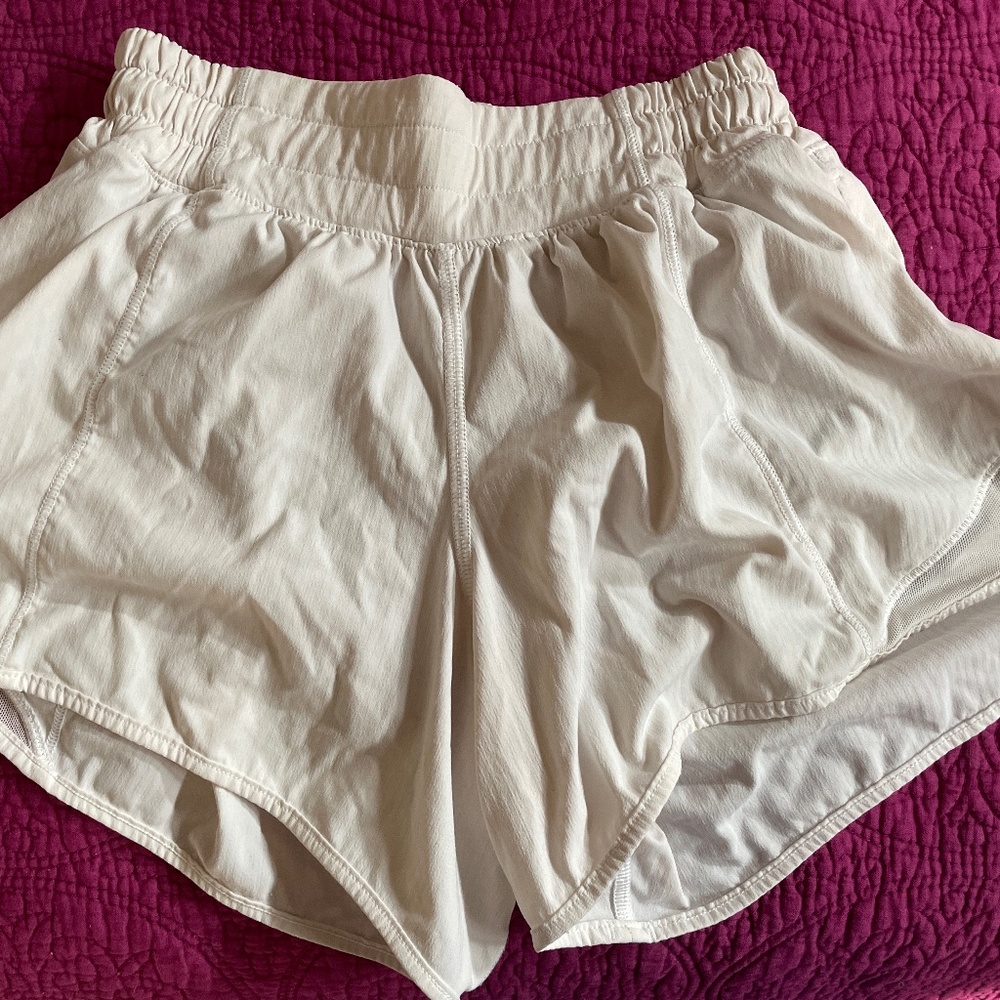 White Lululemon Hotty Hot shorts